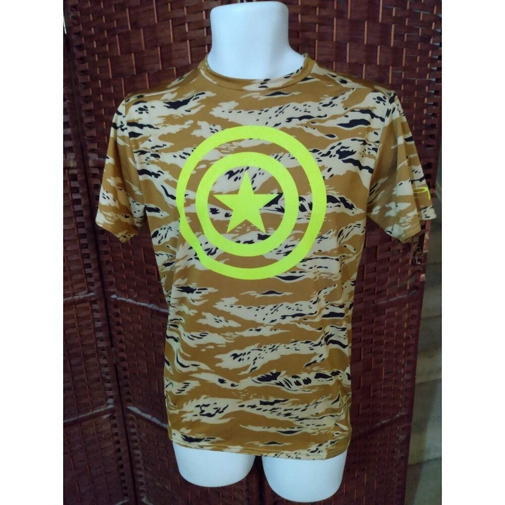 Mens Under Armour Captain America Compression Shirt Camo XL Heat Gear T Shirt